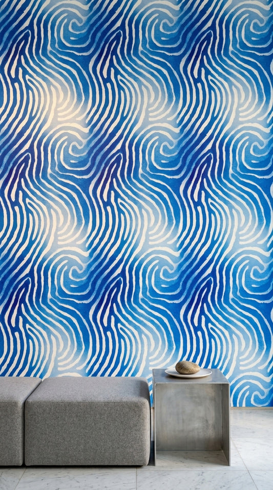 Zebra Stripes Wallpaper Swirl Coastal Removable Wall Decor