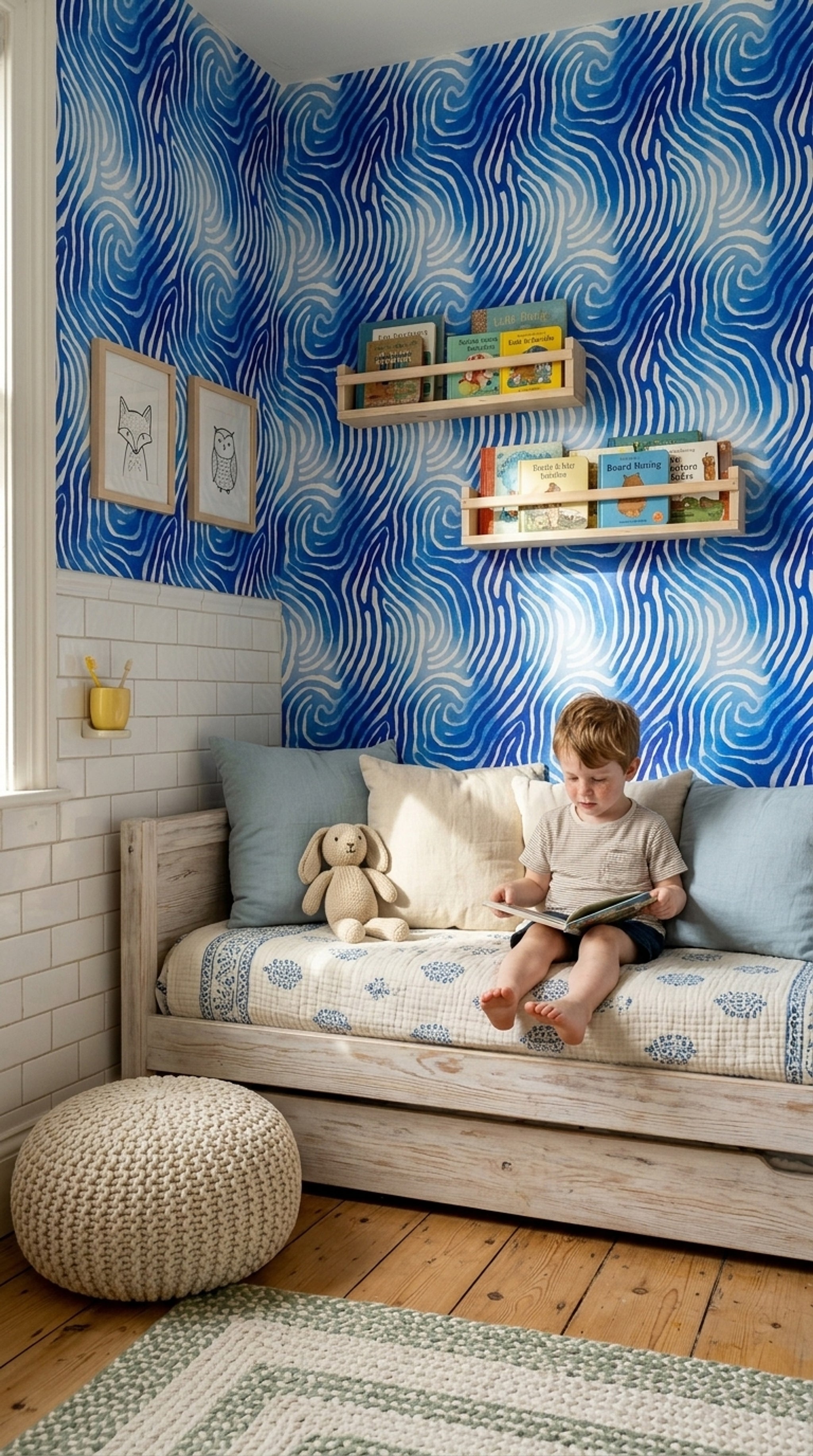 Zebra Stripes Wallpaper Swirl Coastal Removable Wall Decor