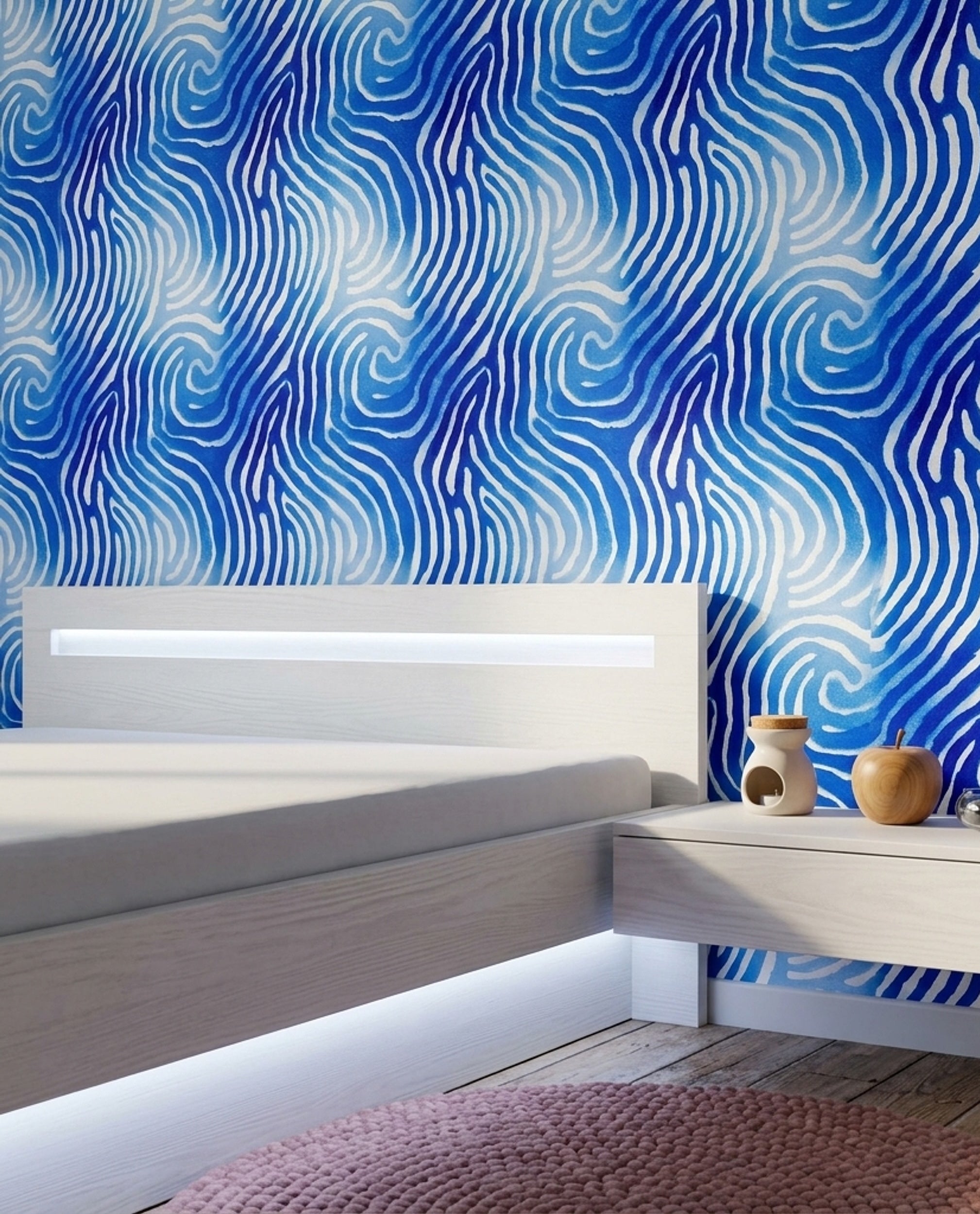 Zebra Stripes Wallpaper Swirl Coastal Removable Wall Decor