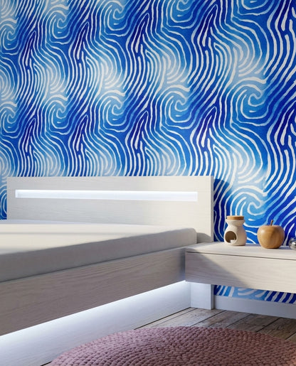 Zebra Stripes Wallpaper Swirl Coastal Removable Wall Decor