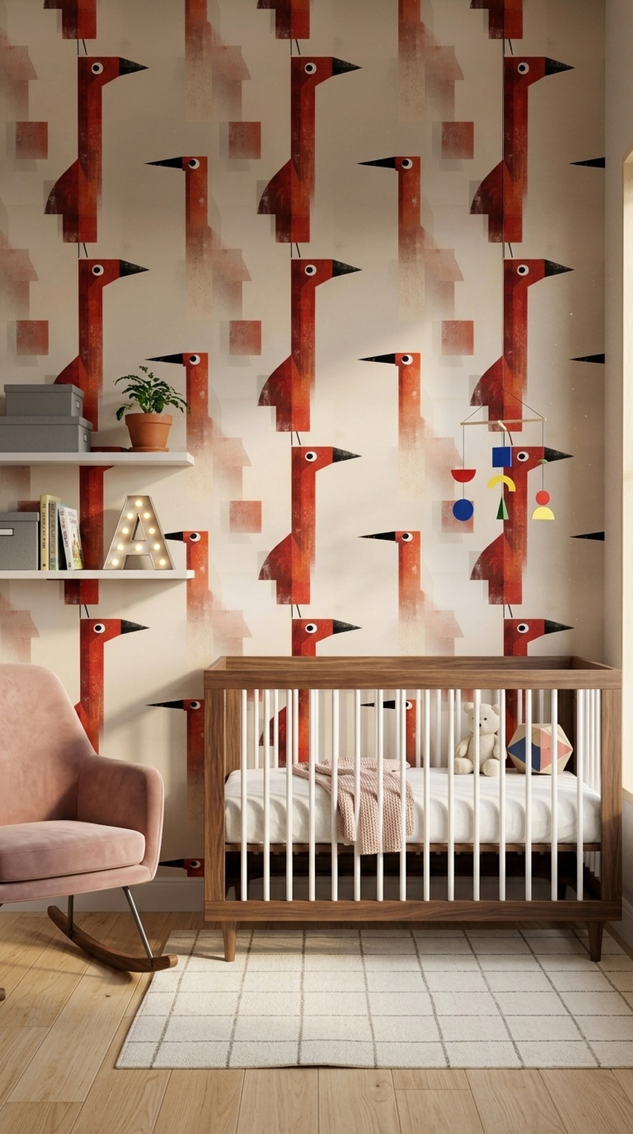 Mid Century Modern Wallpaper Retro Geometric Decorative Mural