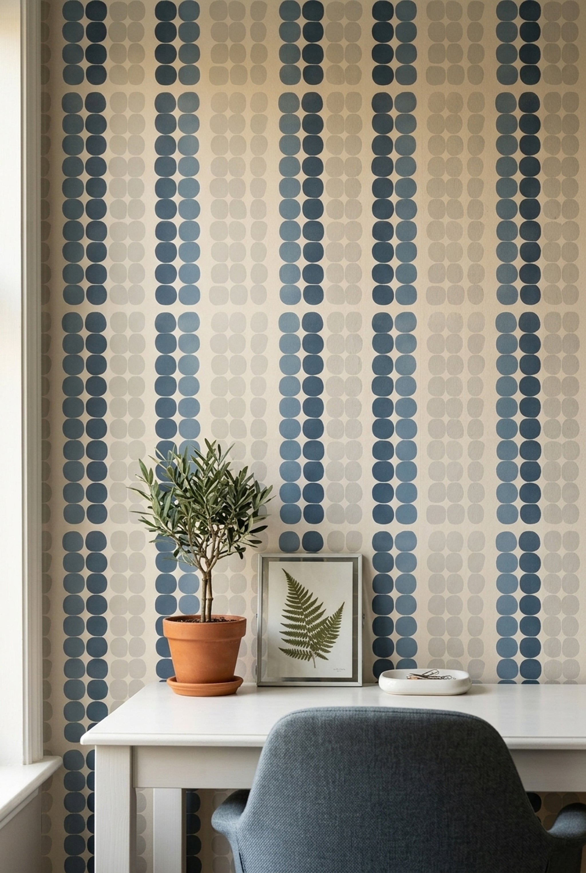 Mid Century Modern Wallpaper Retro Minimalist Decorative Mural