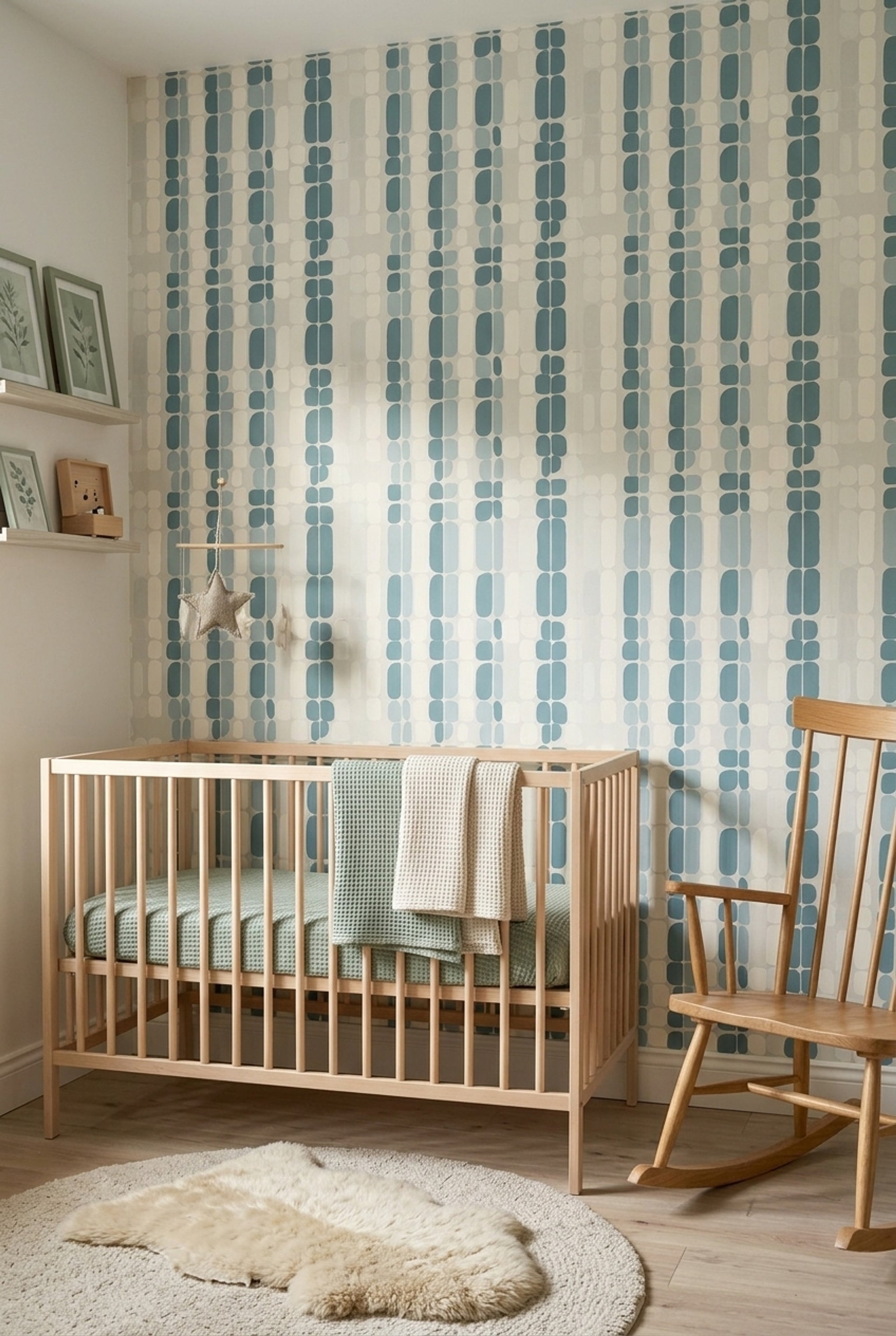 White Background Wallpaper Mid Century Modern Removable Wall Double Roll