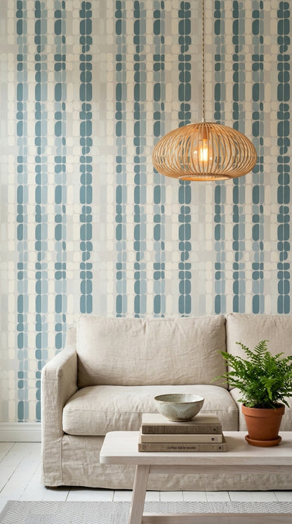 White Background Wallpaper Mid Century Modern Removable Wall Double Roll