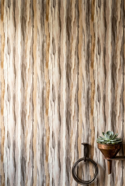 Vertical Stripes Wallpaper Neutral Removable Watercolor Wash Wall Double Roll