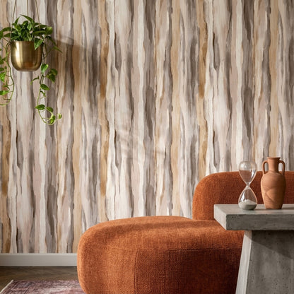 Vertical Stripes Wallpaper Neutral Removable Watercolor Wash Wall Double Roll
