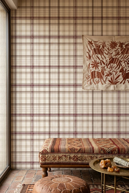 Plaid Wallpaper Tartan Removable Checkered Grid Wall Double Roll
