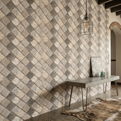 Geometric Diamond Wallpaper Tile Pattern Distressed Texture Removable Wall Decor