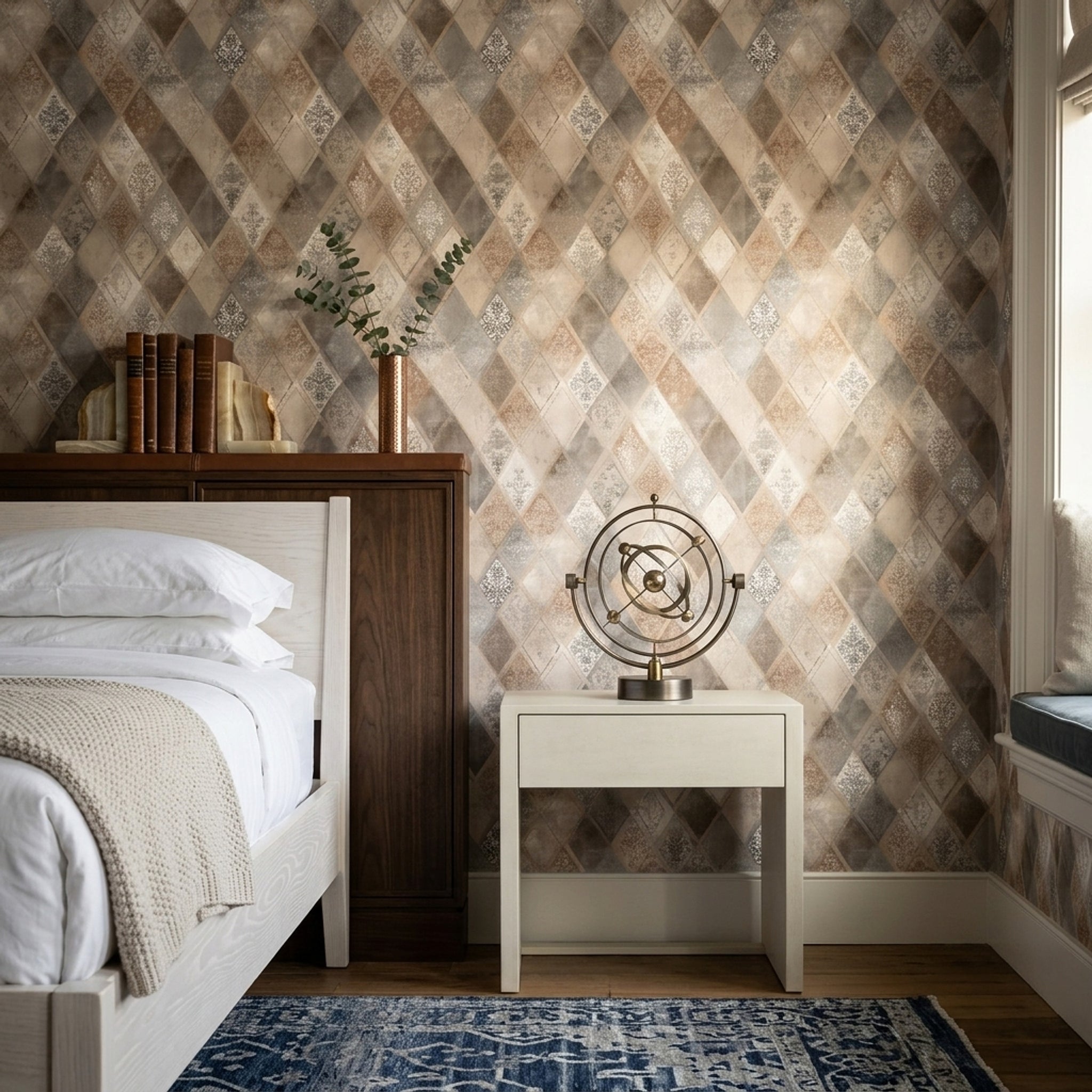 Geometric Diamonds Wallpaper Harlequin Removable Distressed Texture Wall Double Roll