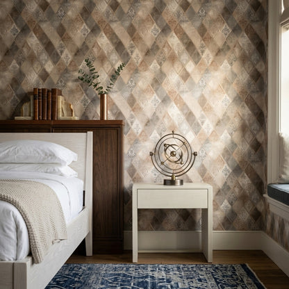 Geometric Diamonds Wallpaper Harlequin Removable Distressed Texture Wall Double Roll
