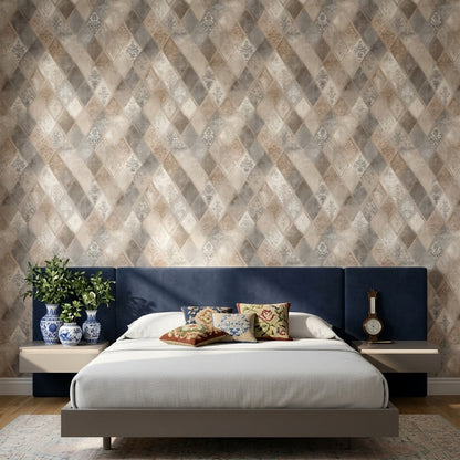 Geometric Diamonds Wallpaper Harlequin Removable Distressed Texture Wall Double Roll
