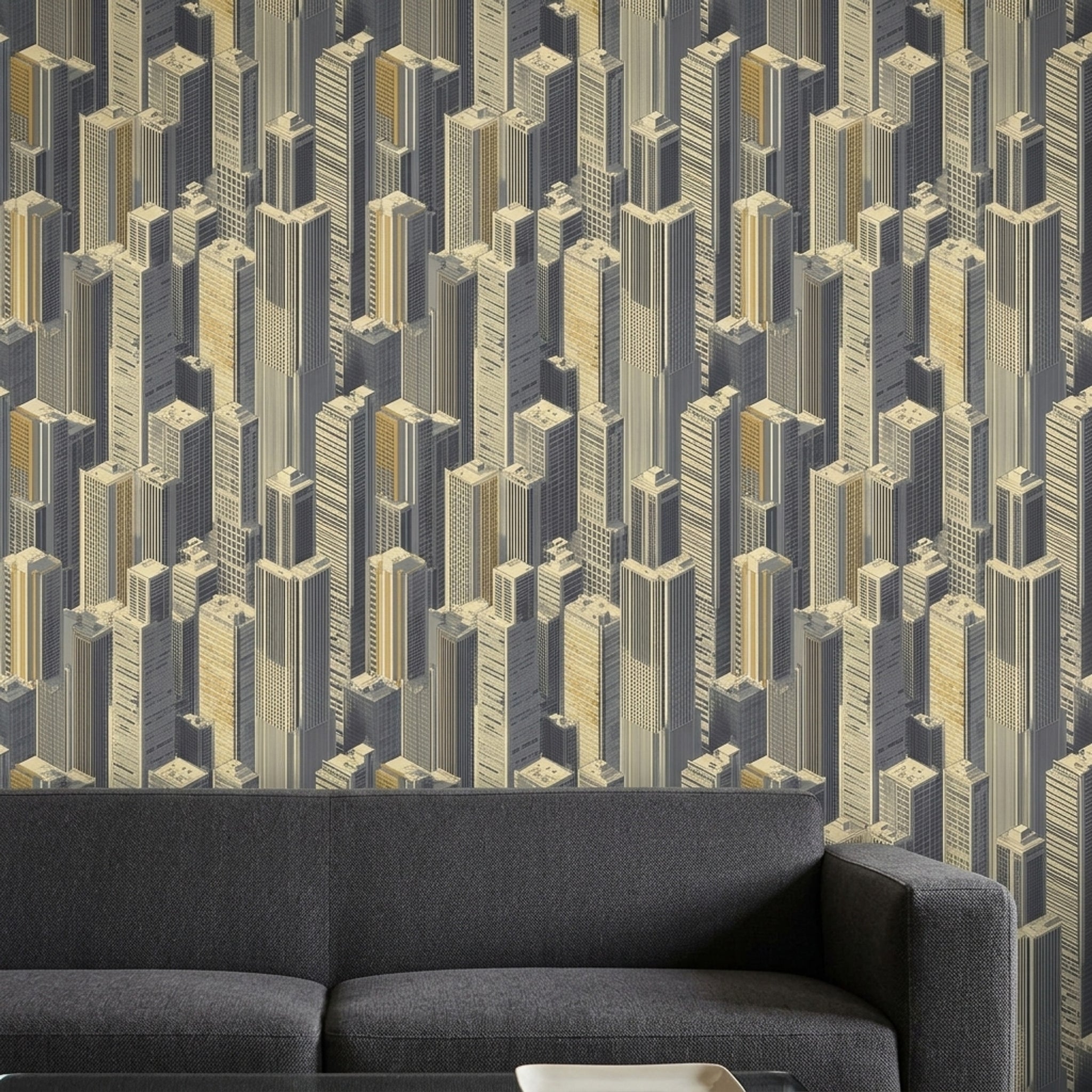 Urban Skyline Wallpaper Skyscrapers Cityscape Decorative Mural
