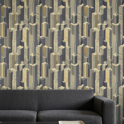 Urban Skyline Wallpaper Skyscrapers Cityscape Decorative Mural