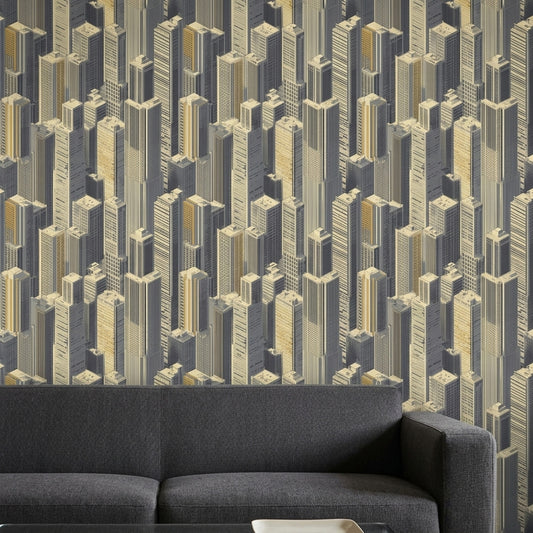 Urban Skyline Wallpaper Skyscrapers Cityscape Decorative Mural