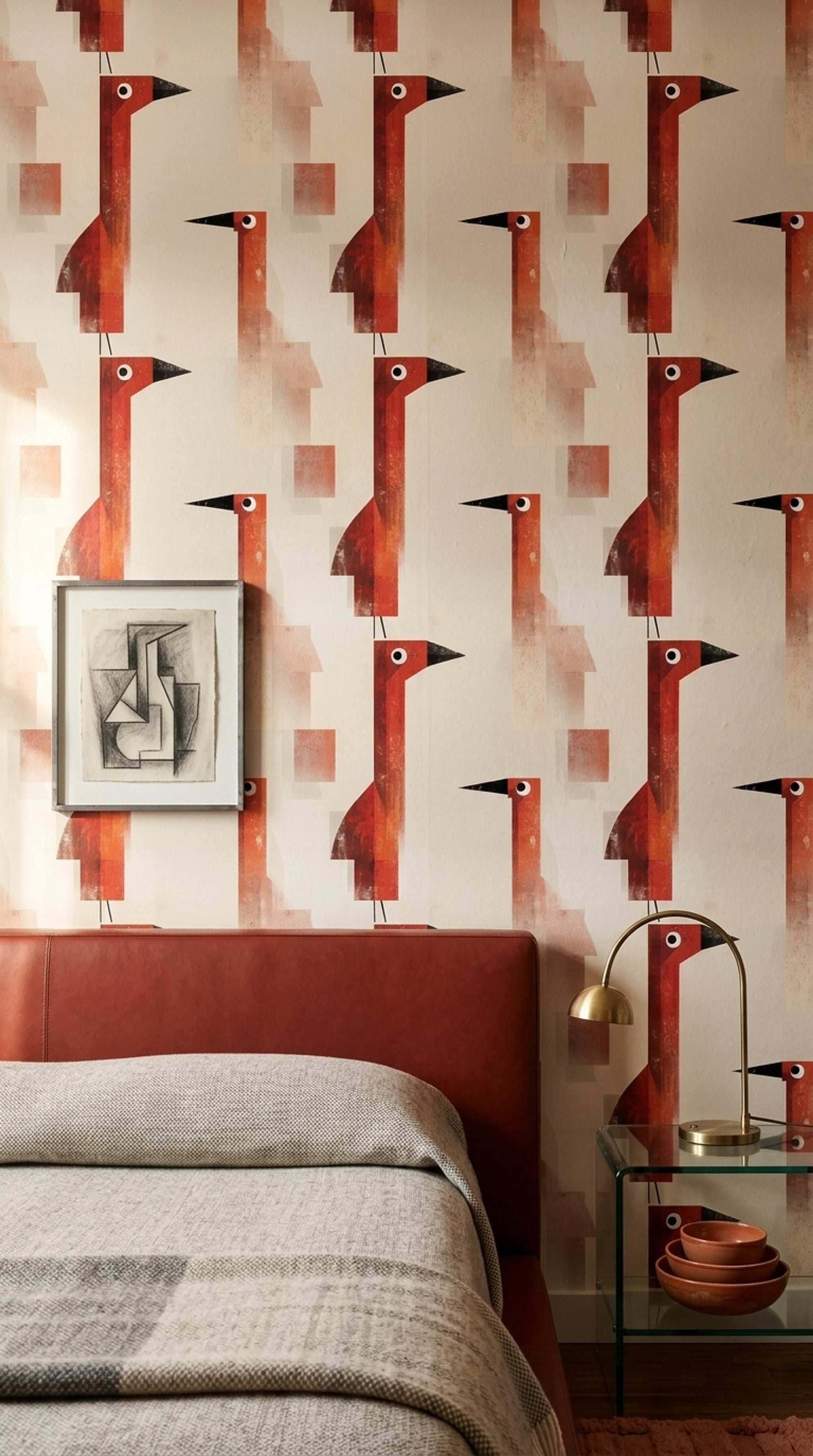Mid Century Modern Wallpaper Retro Geometric Decorative Mural
