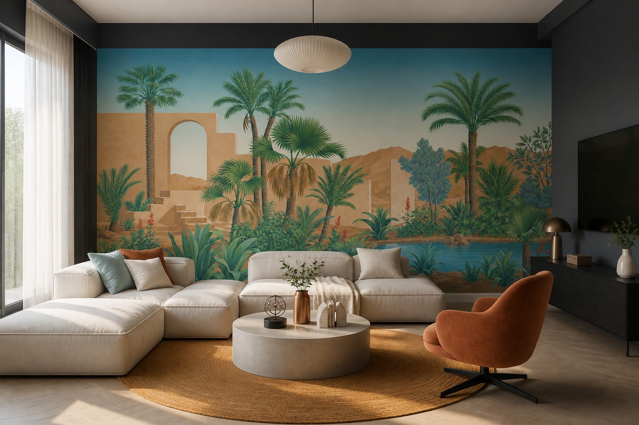 Walls Wallpaper Desert Palm Trees Wall Mural