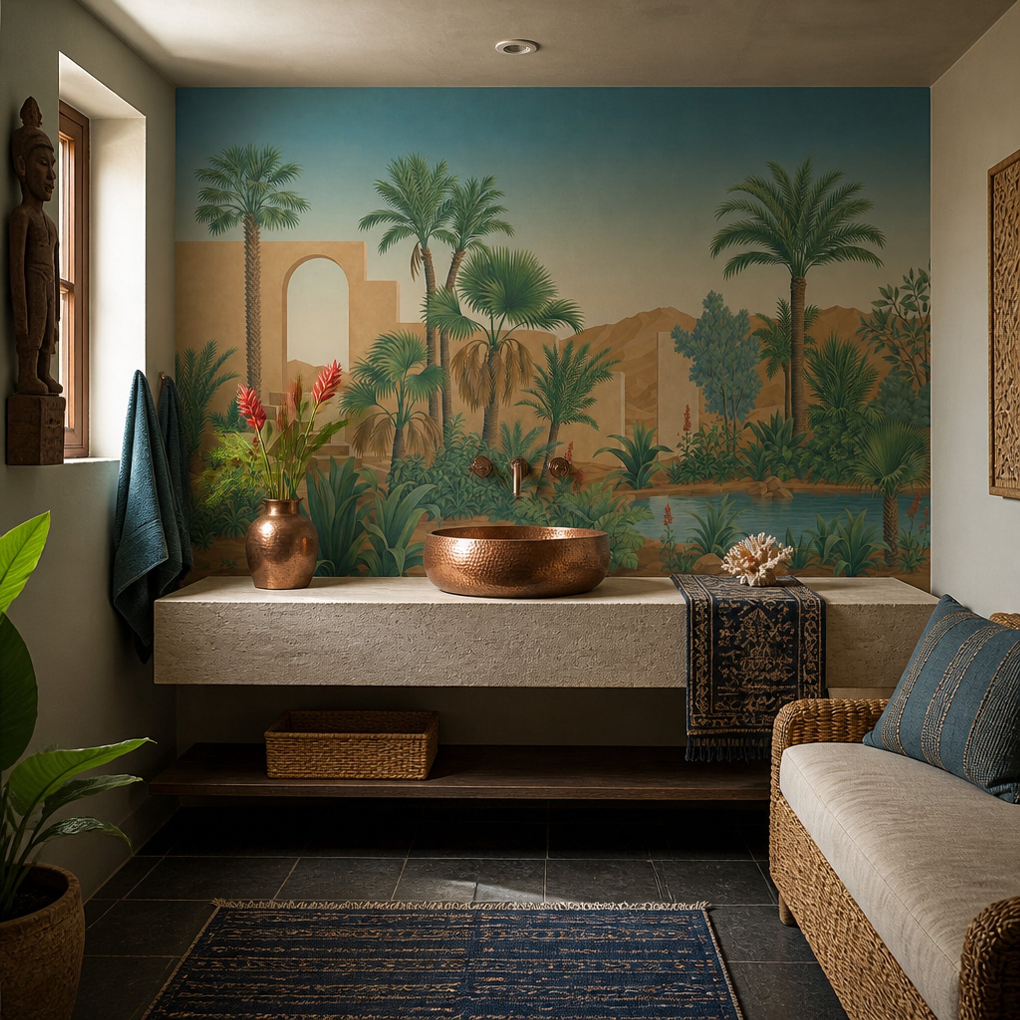 Walls Wallpaper Desert Palm Trees Wall Mural