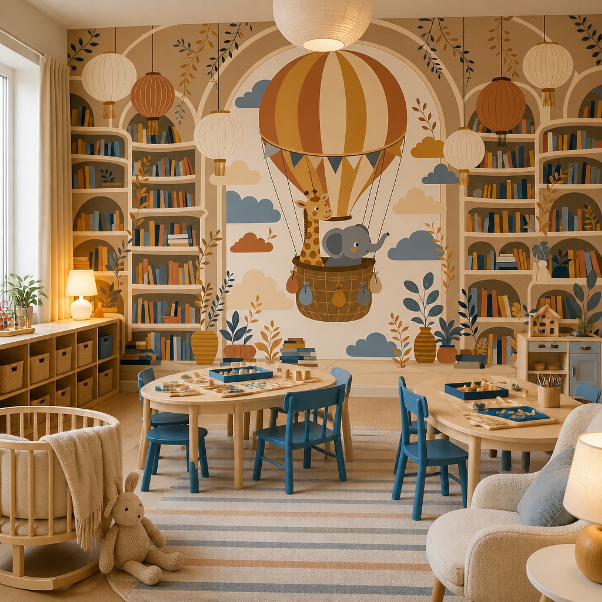 Hot Air Balloon Wallpaper Balloon Removable Nursery Wall Decor