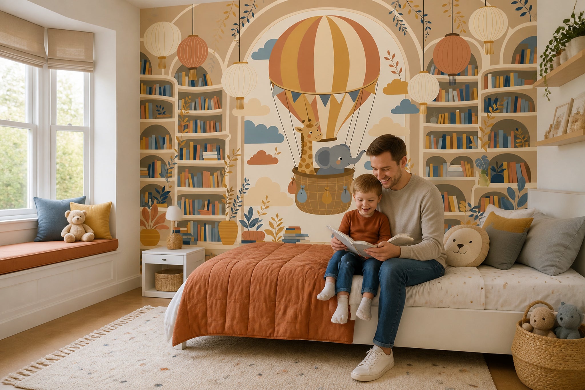 Hot Air Balloon Wallpaper Balloon Removable Nursery Wall Decor