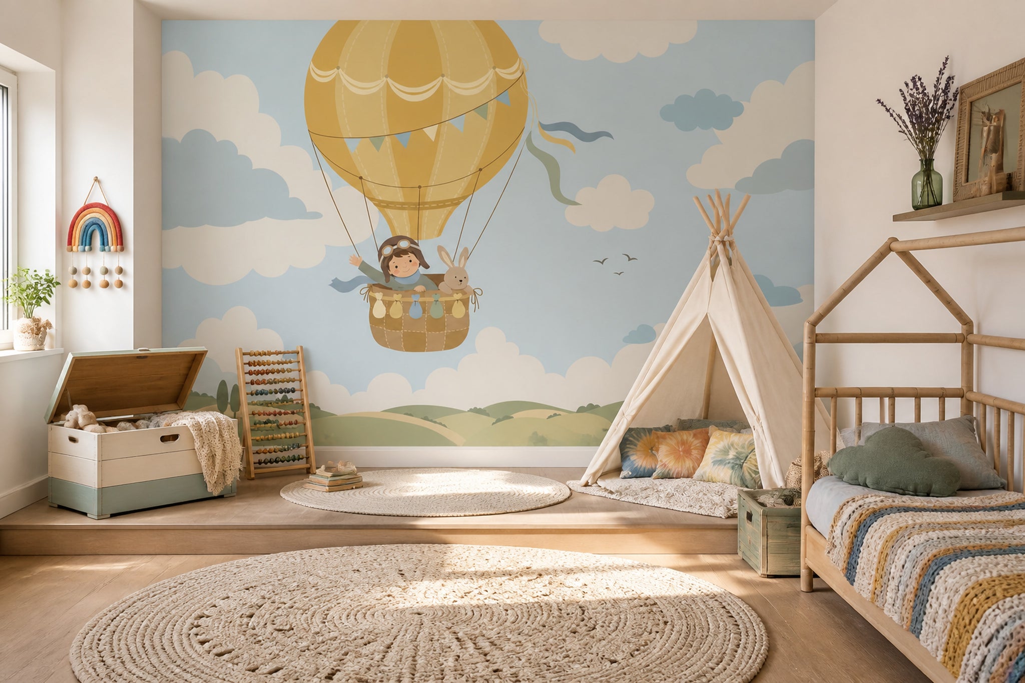 Hot Air Balloon Wallpaper Balloon Cloud Wall Mural