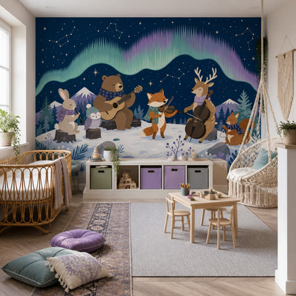 Aurora Borealis Wallpaper Northern Lights Arctic Sky Removable Wall Decor