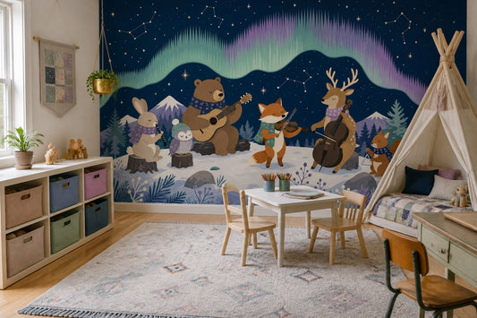 Aurora Borealis Wallpaper Northern Lights Arctic Sky Removable Wall Decor