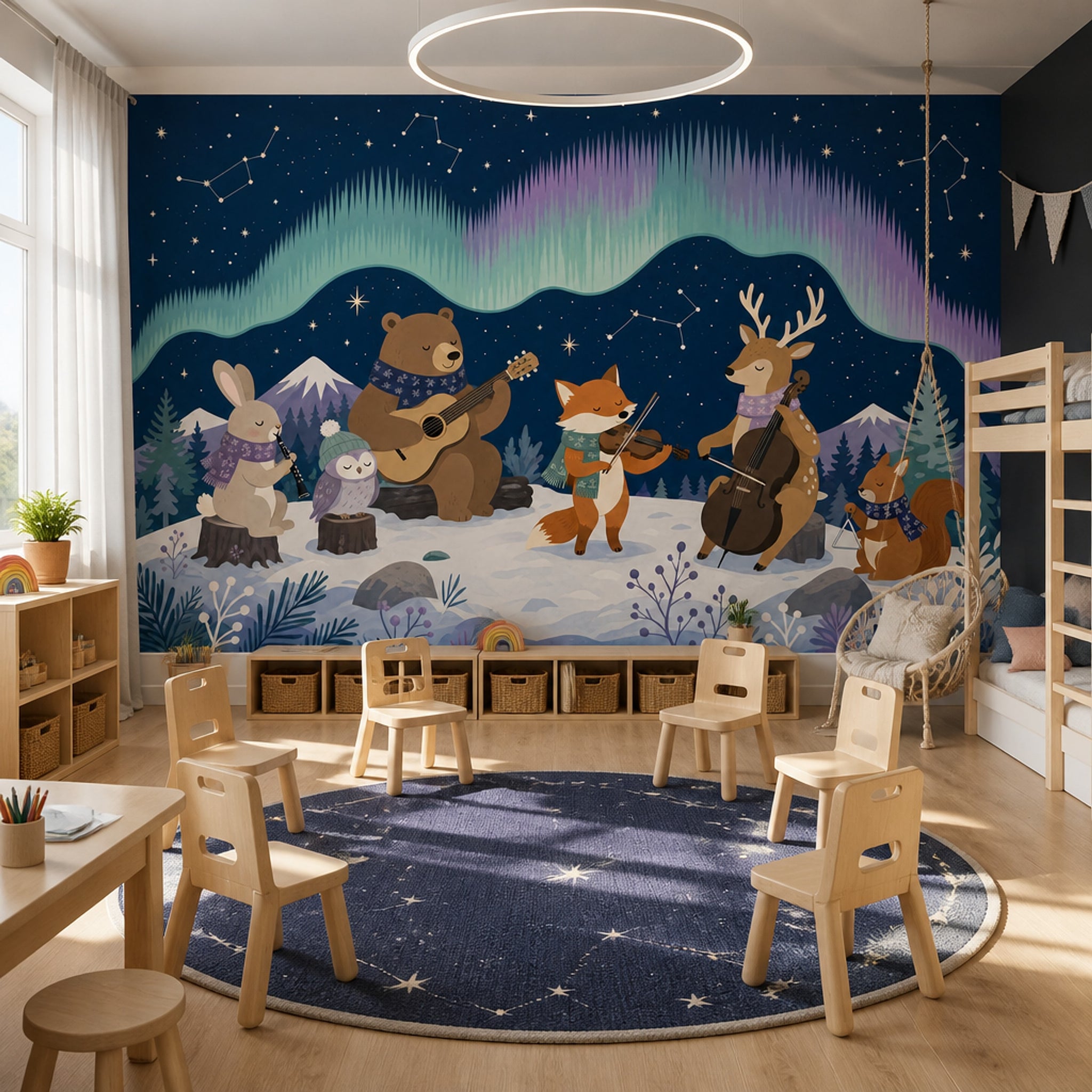Aurora Borealis Wallpaper Northern Lights Arctic Sky Removable Wall Decor