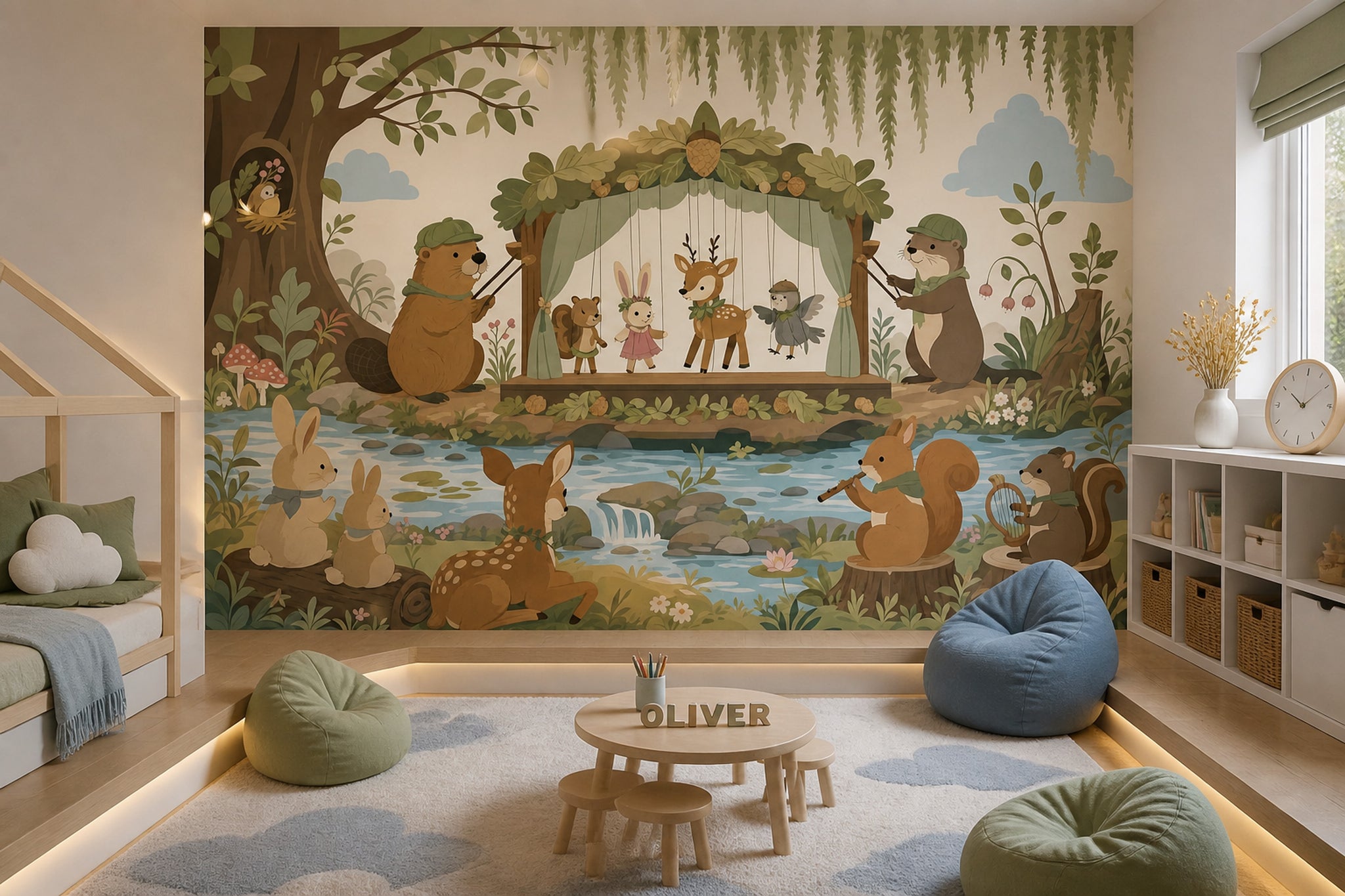 Puppet Theater Wallpaper Woodland Nursery Wall Mural