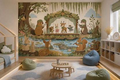 Puppet Theater Wallpaper Woodland Nursery Wall Mural
