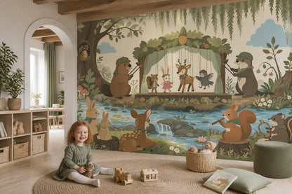 Puppet Theater Wallpaper Woodland Nursery Wall Mural