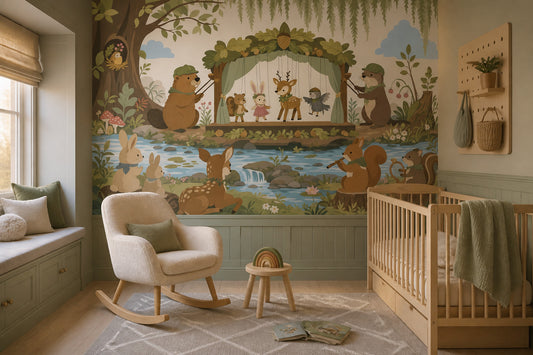 Puppet Theater Wallpaper Woodland Nursery Wall Mural