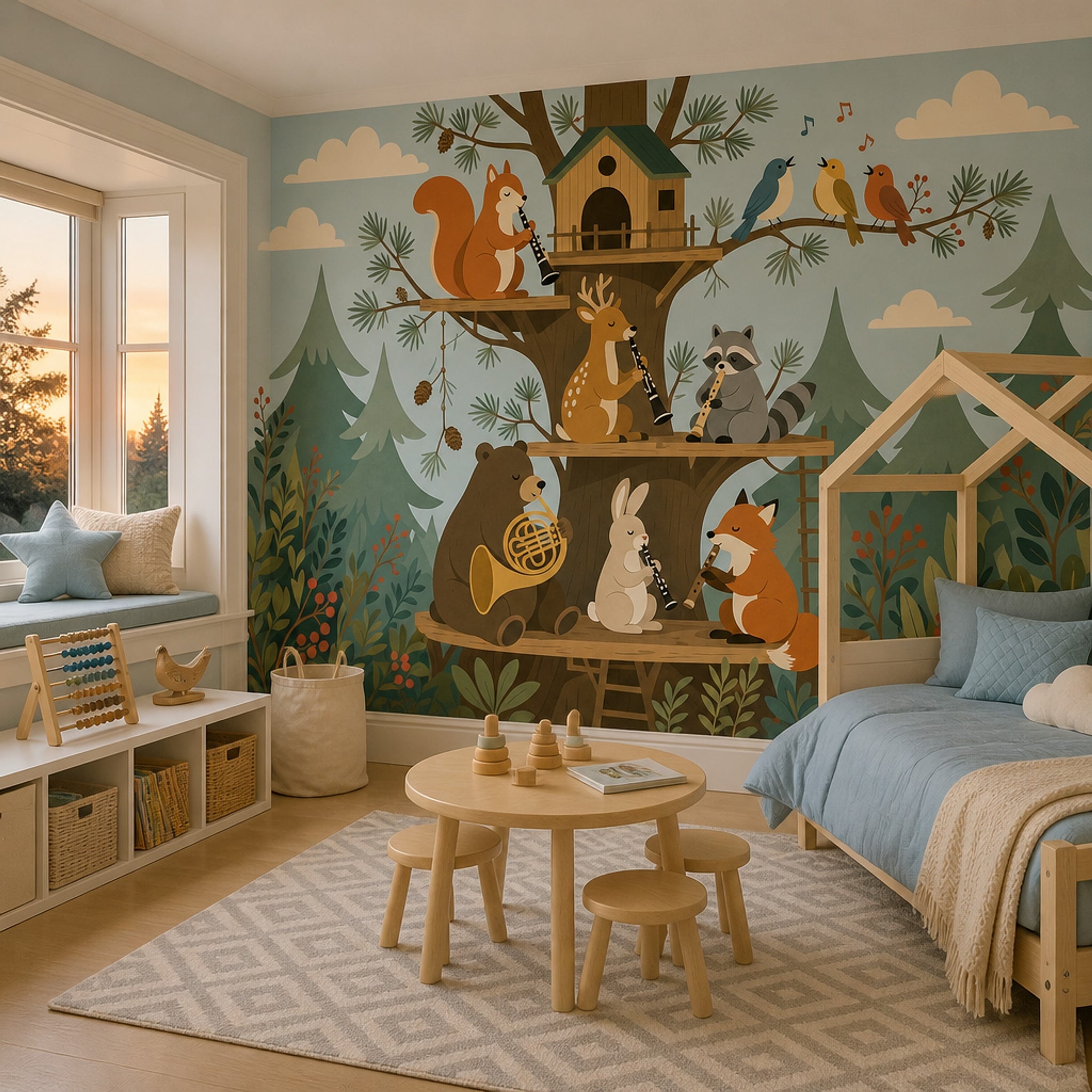 Treehouse Wallpaper Woodland Music Wall Mural