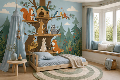 Treehouse Wallpaper Woodland Music Wall Mural
