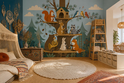 Treehouse Wallpaper Woodland Music Wall Mural