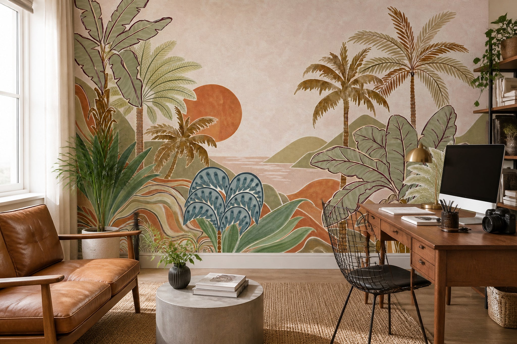 Watercolor Texture Wallpaper Painted Wash Soft Grain Wall Mural