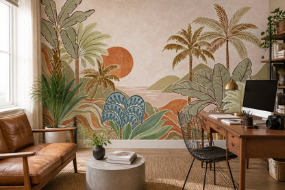 Watercolor Texture Wallpaper Painted Wash Soft Grain Wall Mural