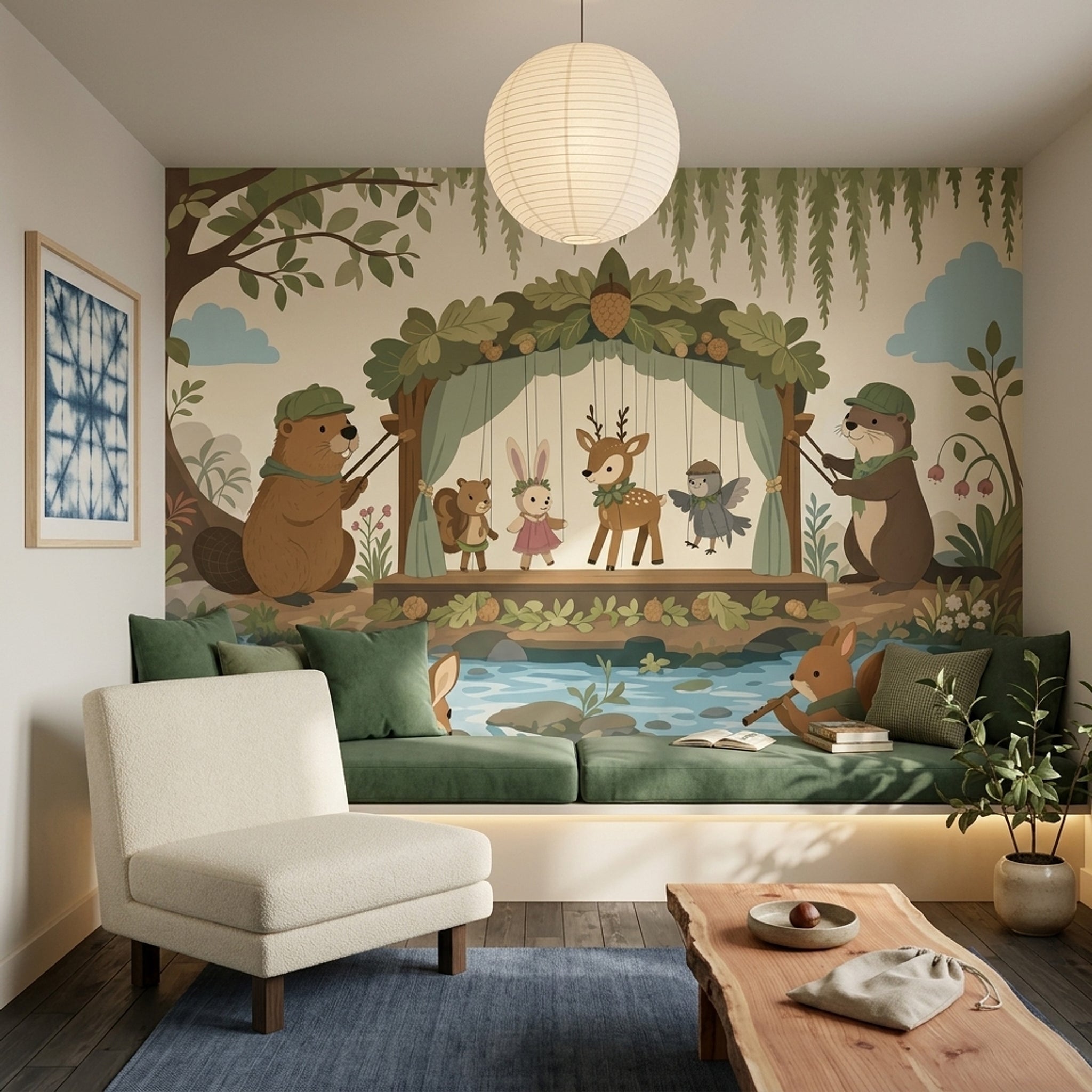 Puppet Theater Wallpaper Woodland Nursery Wall Mural