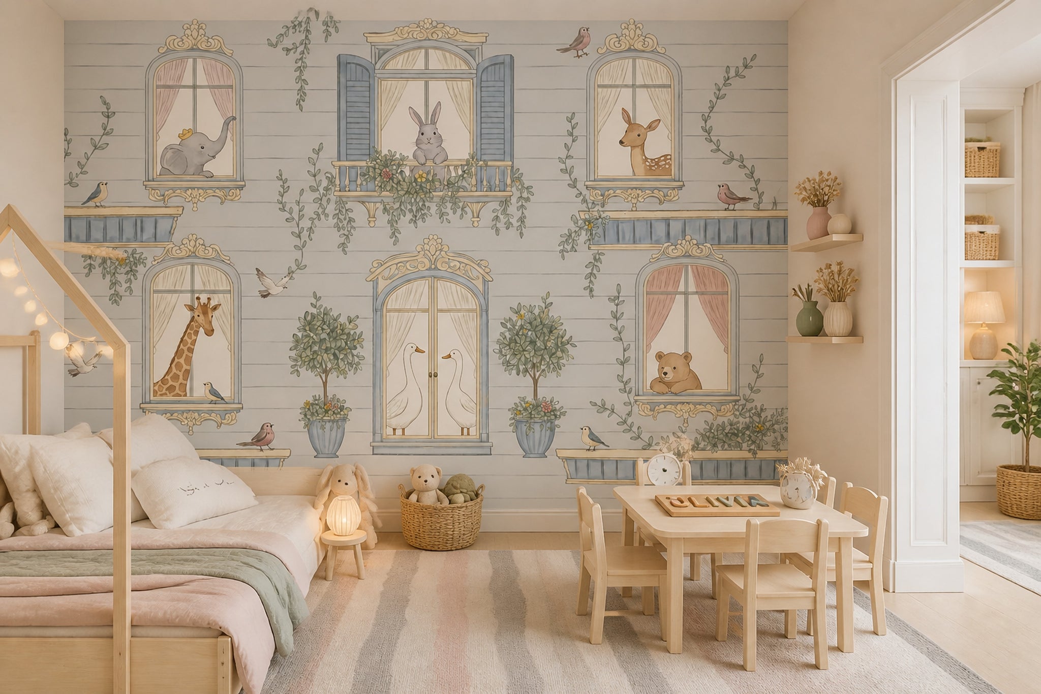 Storybook Wallpaper Whimsical Nursery Removable Wall Decor