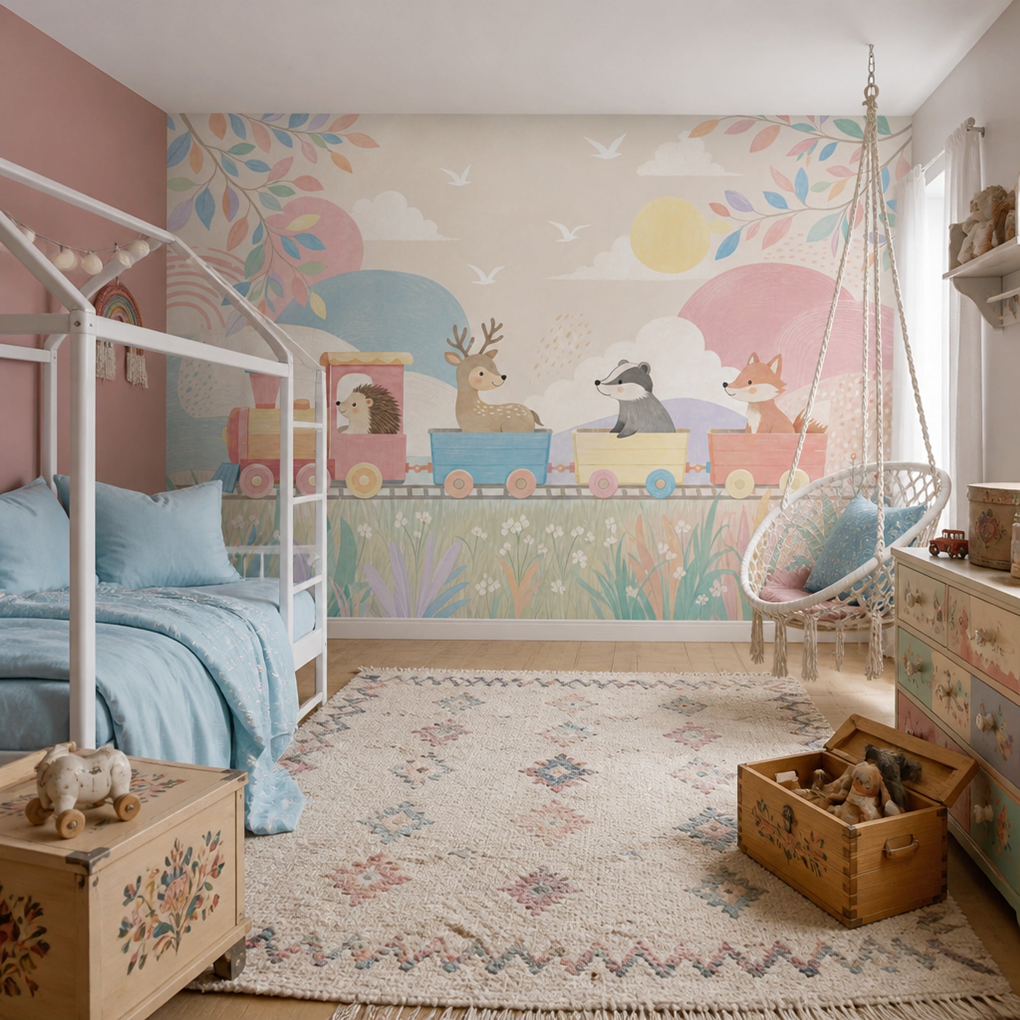 Watercolor Texture Wallpaper Pastel Removable Nursery Wall Decor
