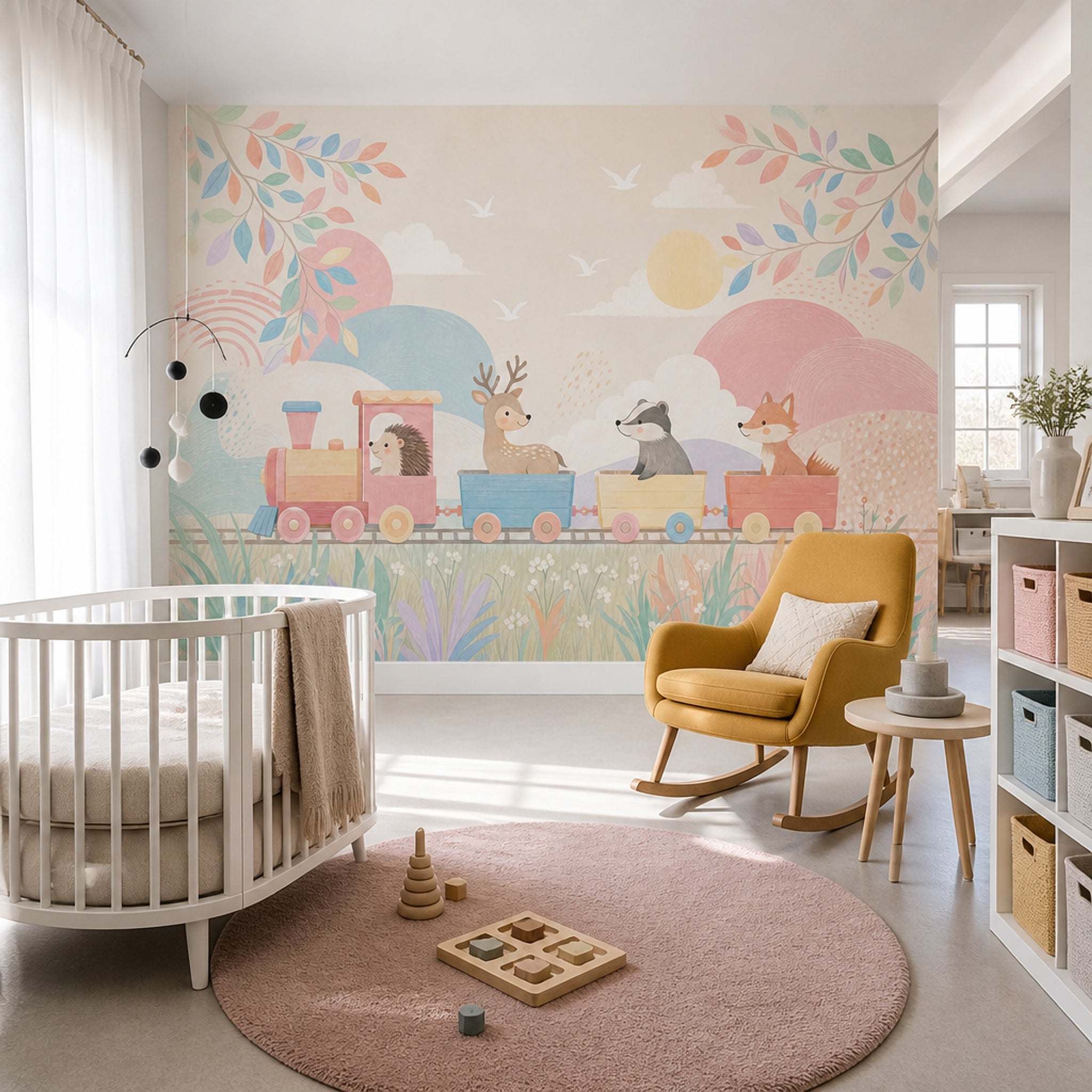 Watercolor Texture Wallpaper Pastel Removable Nursery Wall Decor