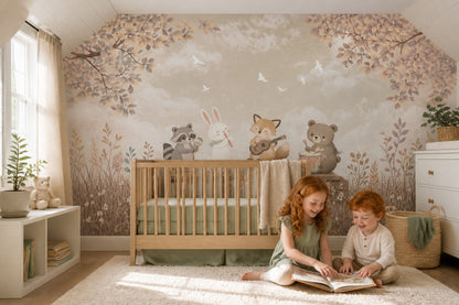 Cloudy Sky Wallpaper Nursery Removable Kids Wall Decor