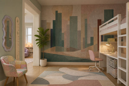Mid Century Modern Wallpaper Geometric Removable Wall Decor