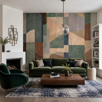 Muted Green Wallpaper Mid Century Modern Mid Century Modern Wall Mural