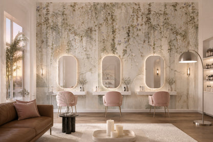 Wisteria Blossoms Wallpaper Botanical Vines Watercolor Mural Wall Mural