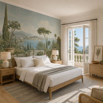 Scenic Landscape Wallpaper Coastal View Removable Bay Panorama Wall Decor