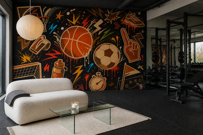Grunge Texture Wallpaper Urban Sports Removable Graffiti Wall Decor