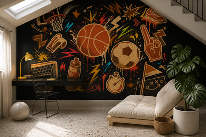 Grunge Texture Wallpaper Urban Sports Removable Graffiti Wall Decor