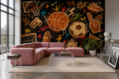 Grunge Texture Wallpaper Urban Sports Removable Graffiti Wall Decor