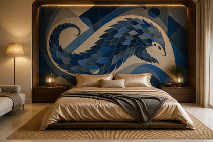 Art Deco Wallpaper Geometric Abstract Mythical Bird Wall Mural