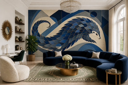 Art Deco Wallpaper Geometric Abstract Mythical Bird Wall Mural